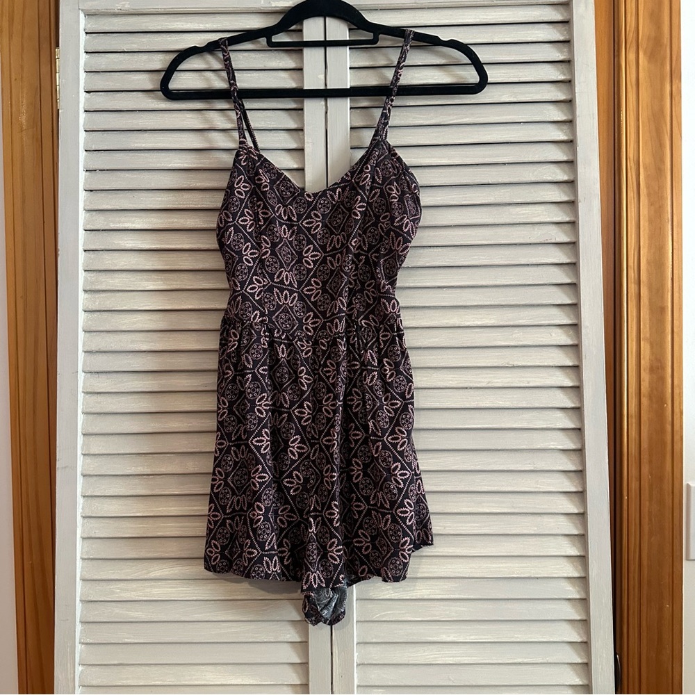 Papaya Black and Pink Paisley Romper